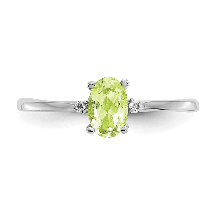 Lovely Rita's Ring 14k White Gold Diamond Peridot Birthstone Ring