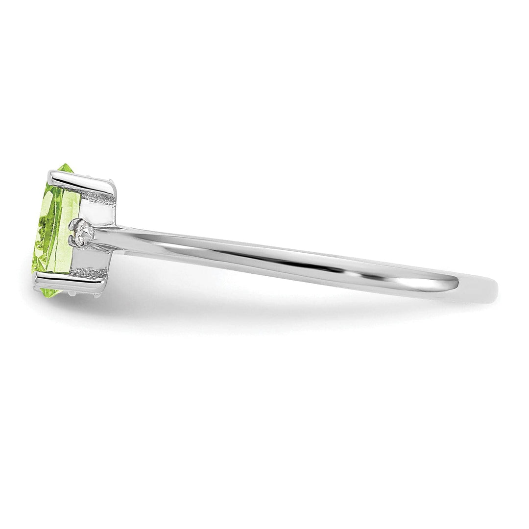 Lovely Rita's Ring 14k White Gold Diamond Peridot Birthstone Ring