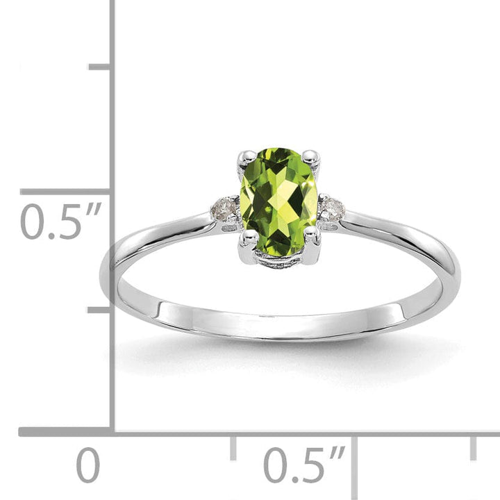 Lovely Rita's Ring 14k White Gold Diamond Peridot Birthstone Ring