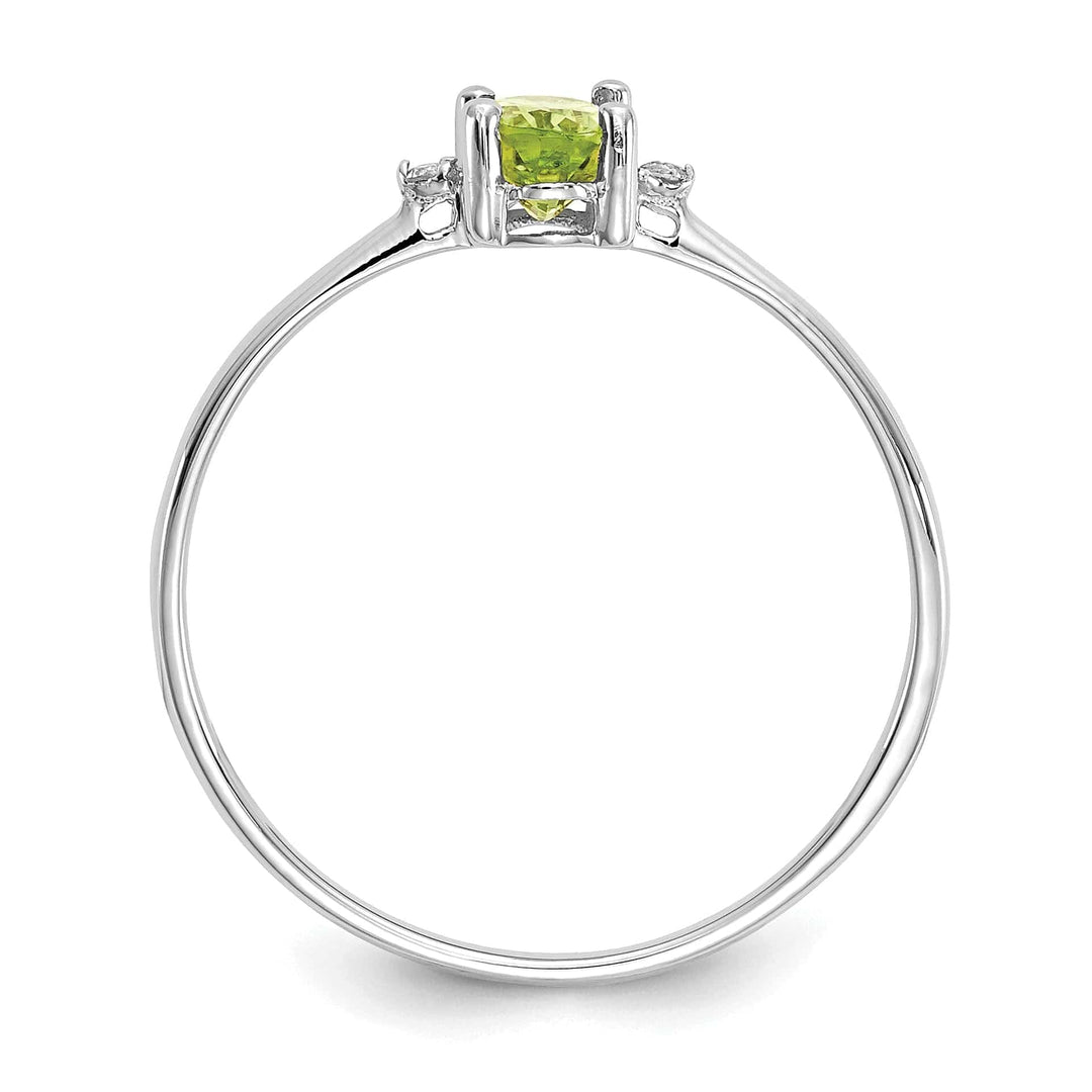 Lovely Rita's Ring 14k White Gold Diamond Peridot Birthstone Ring