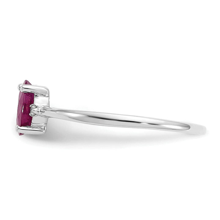 Lovely Rita's Ring 14k White Gold Diamond Ruby Birthstone Ring