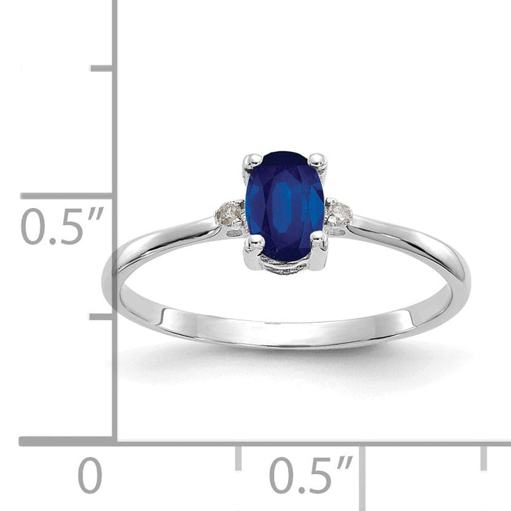 Lovely Rita's Ring 14k White Gold Diamond Sapphire Birthstone Ring