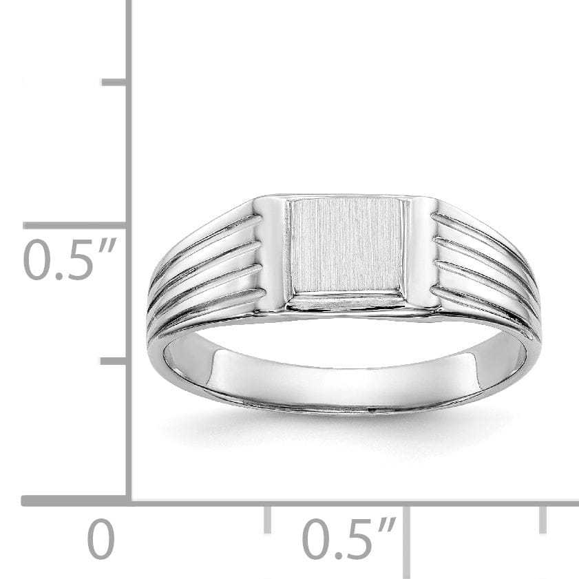 Lovely Rita's Ring 14k White Gold Engraveable Signet Children's Ring
