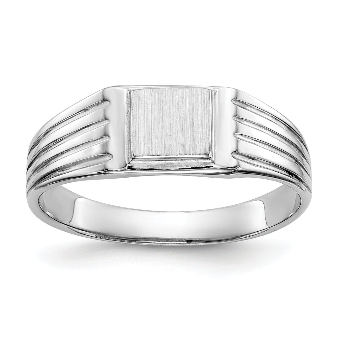 Lovely Rita's Ring 14k White Gold Engraveable Signet Children's Ring