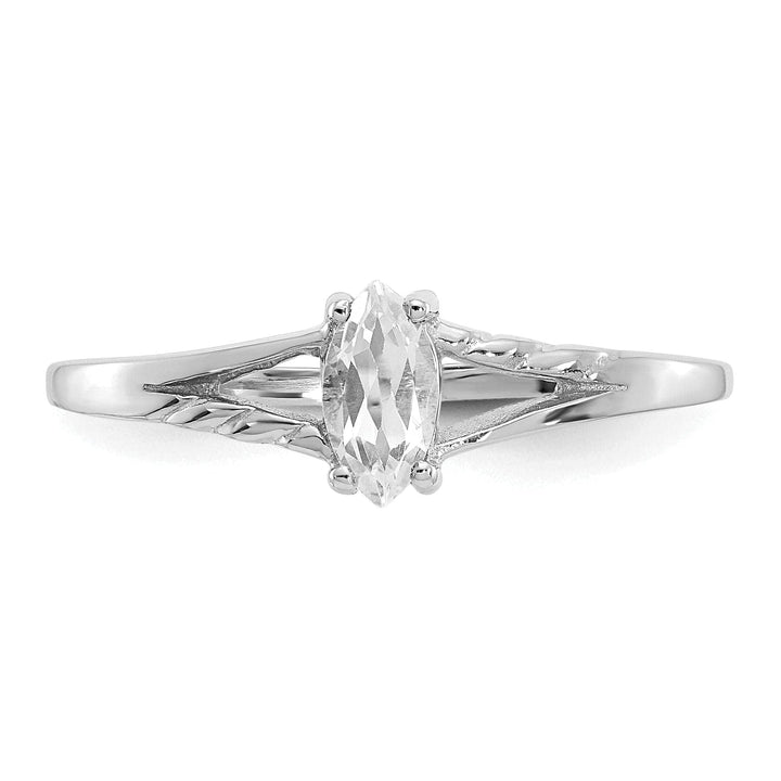 Lovely Rita's Ring 14k White Gold Genuine White Topaz Birthstone Ring