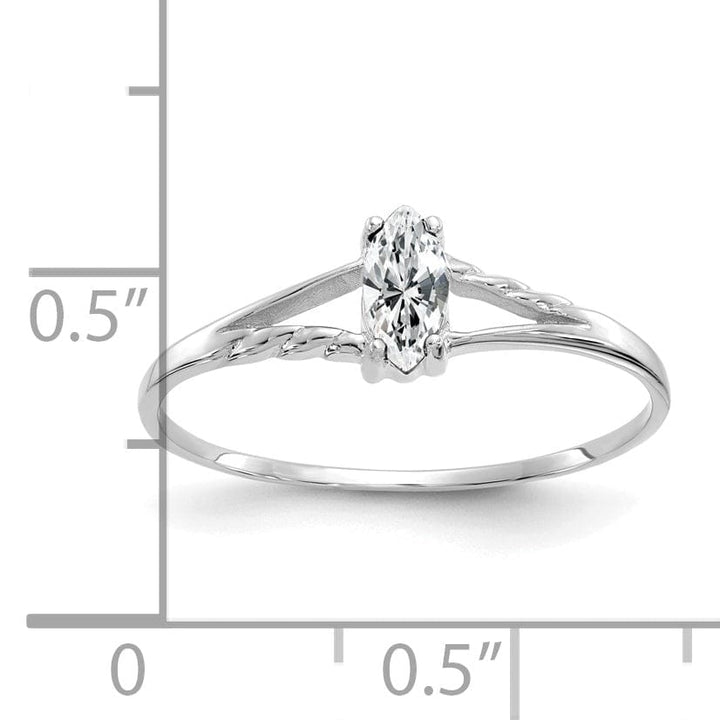 Lovely Rita's Ring 14k White Gold Genuine White Topaz Birthstone Ring