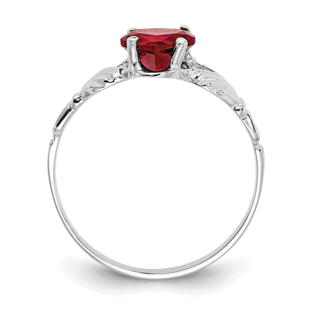 Lovely Rita's Ring 14k White Gold January Birthstone Claddagh Ring