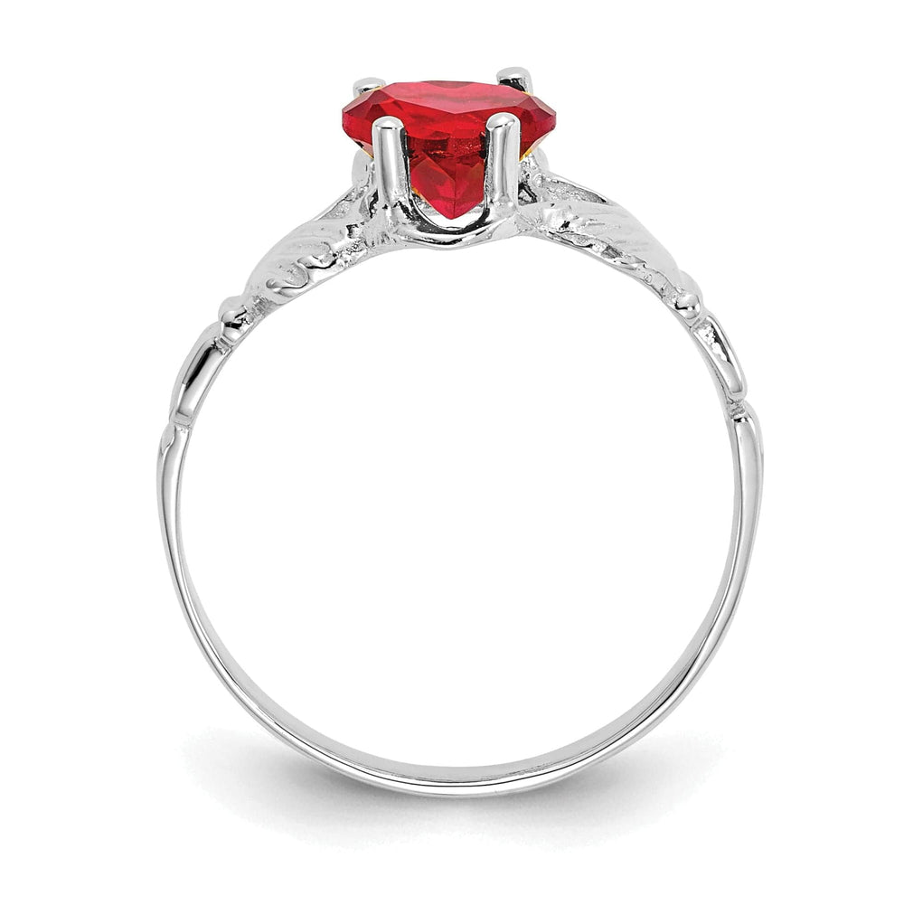 Lovely Rita's Ring 14k White Gold July Birthstone Claddagh Ring