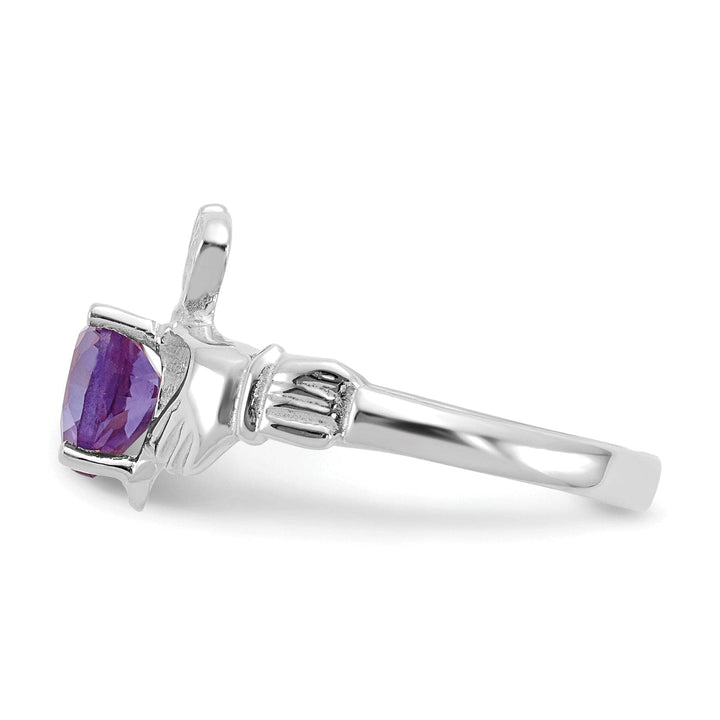Lovely Rita's Ring 14k White Gold June Birthstone Claddagh Ring