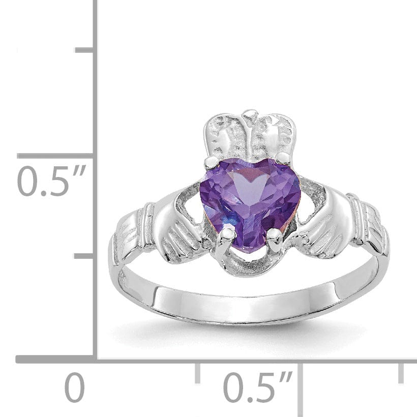 Lovely Rita's Ring 14k White Gold June Birthstone Claddagh Ring