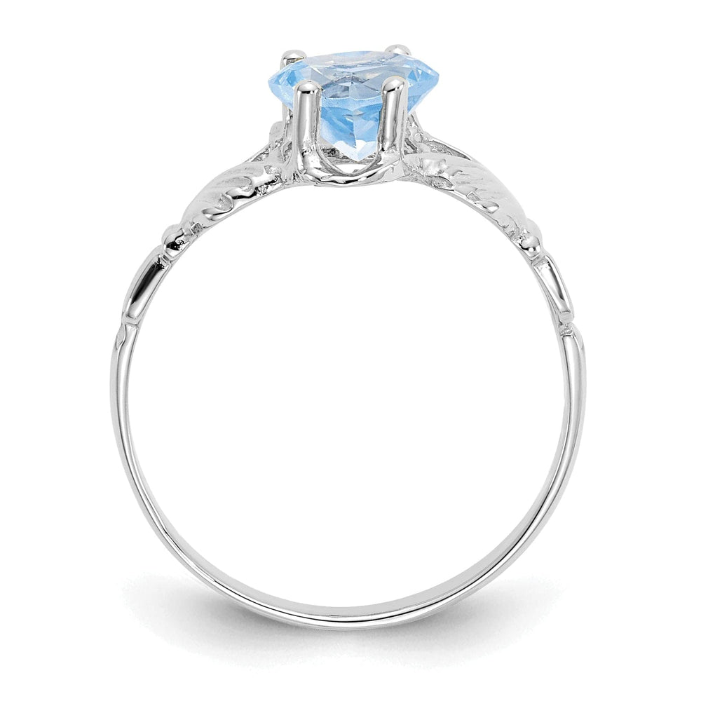 Lovely Rita's Ring 14k White Gold March Birthstone Claddagh Ring