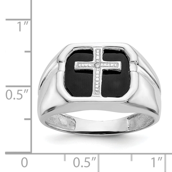 Lovely Rita's Ring 14k White Gold Men's Diamond Cross Ring