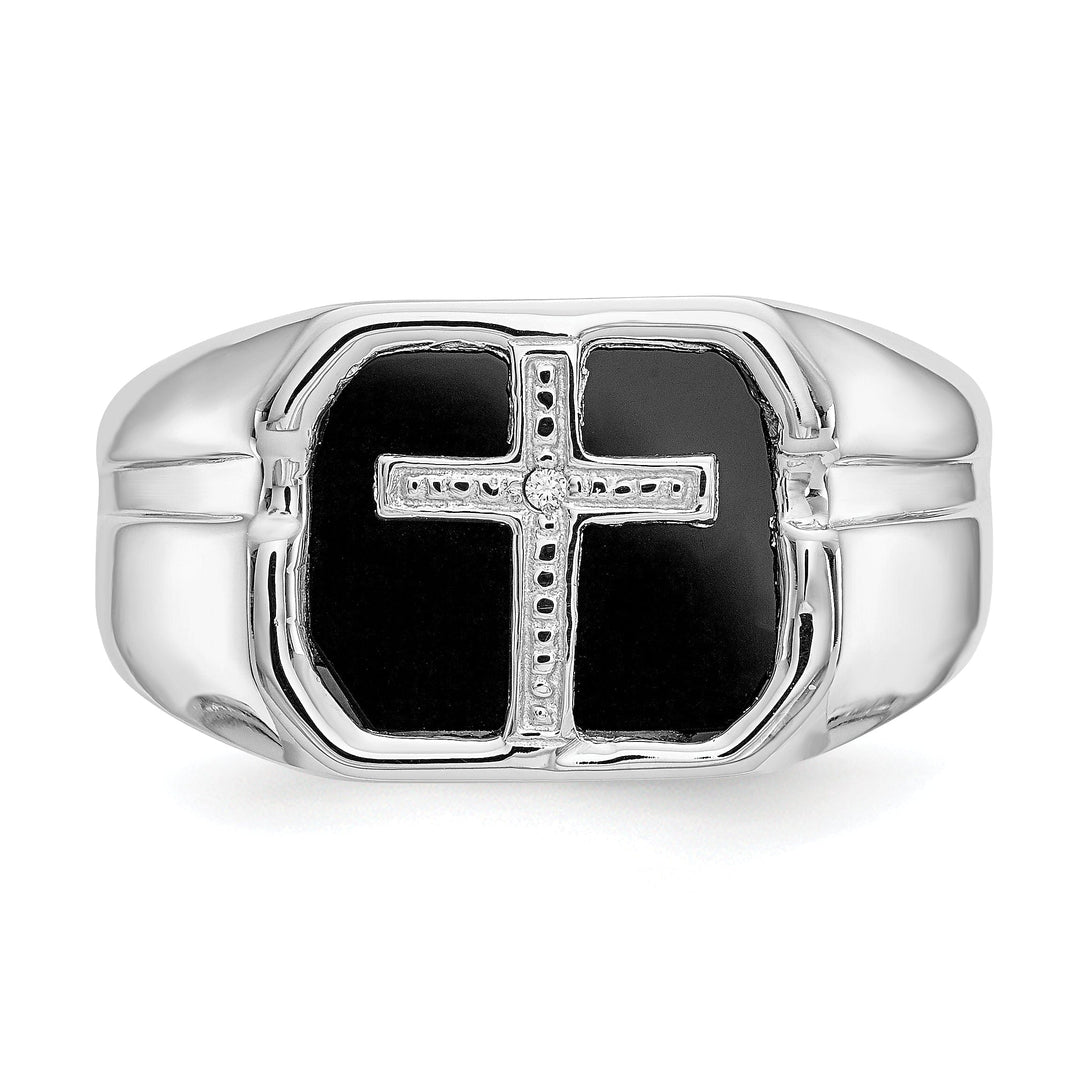 Lovely Rita's Ring 14k White Gold Men's Diamond Cross Ring