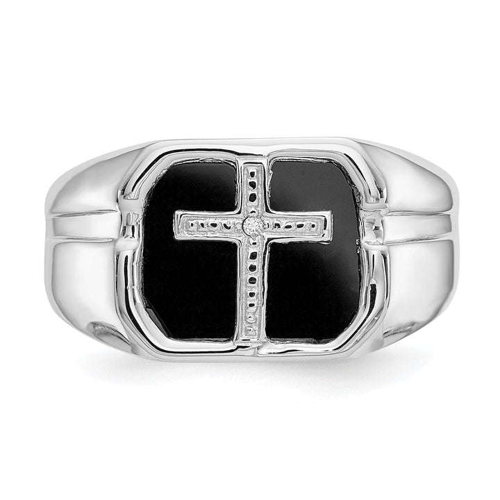 Lovely Rita's Ring 14k White Gold Men's Diamond Cross Ring