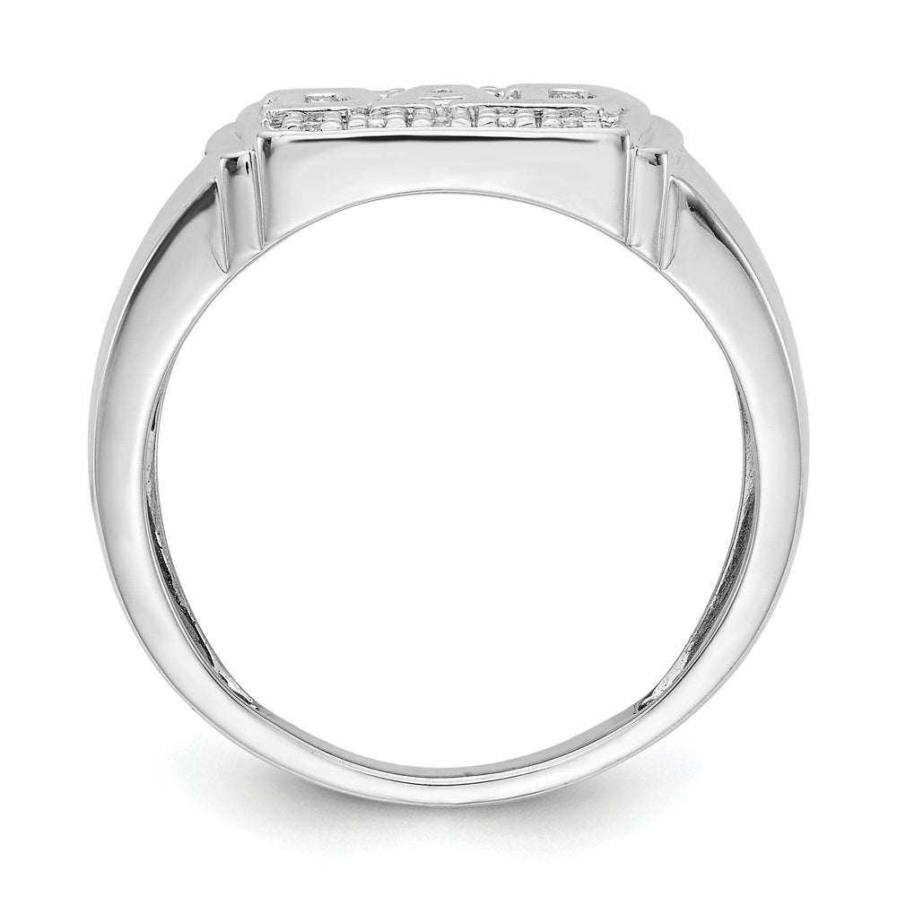 Lovely Rita's Ring 14k White Gold Men's Diamond Dad Ring