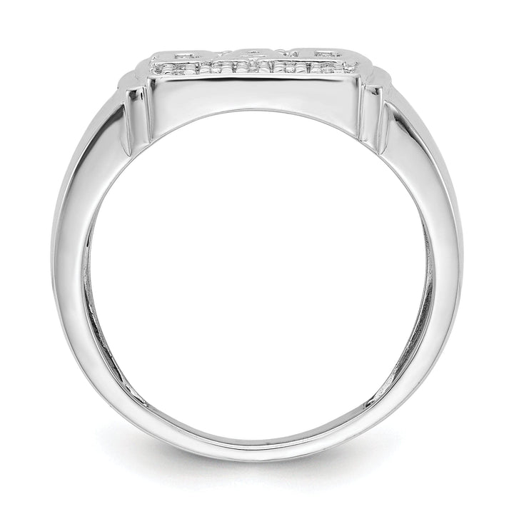 Lovely Rita's Ring 14k White Gold Men's Diamond Dad Ring