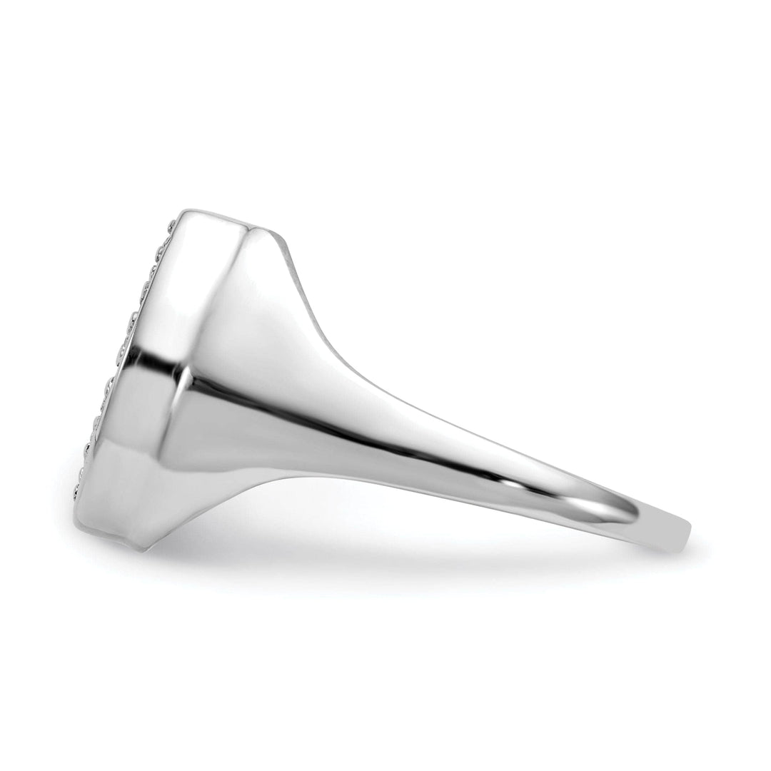 Lovely Rita's Ring 14k White Gold Men's Horsehoe Diamond Ring