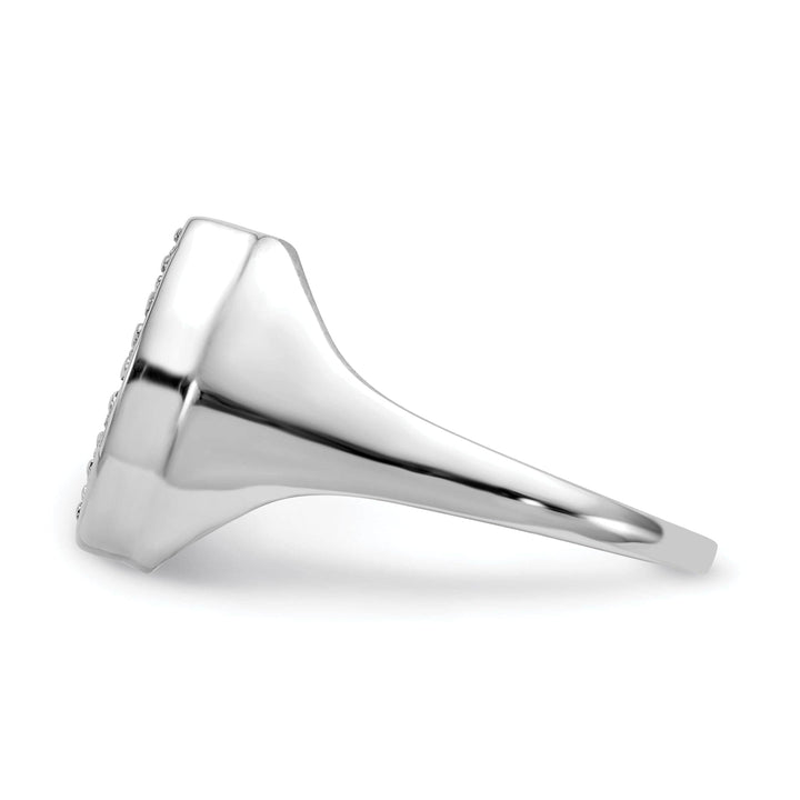 Lovely Rita's Ring 14k White Gold Men's Horsehoe Diamond Ring