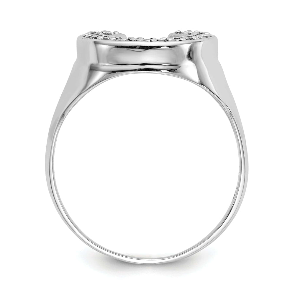 Lovely Rita's Ring 14k White Gold Men's Horsehoe Diamond Ring