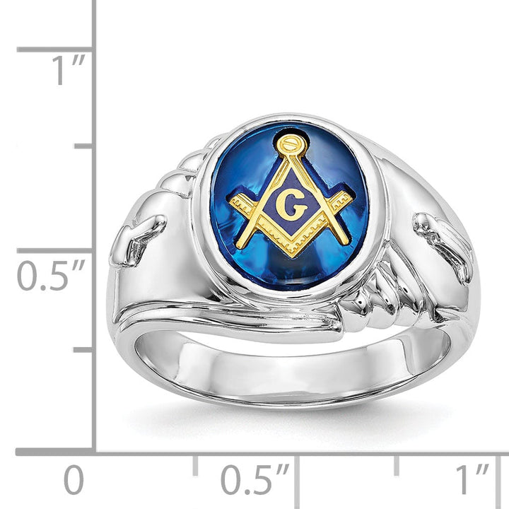 Lovely Rita's Ring 14k White Gold Men's Masonic Ring