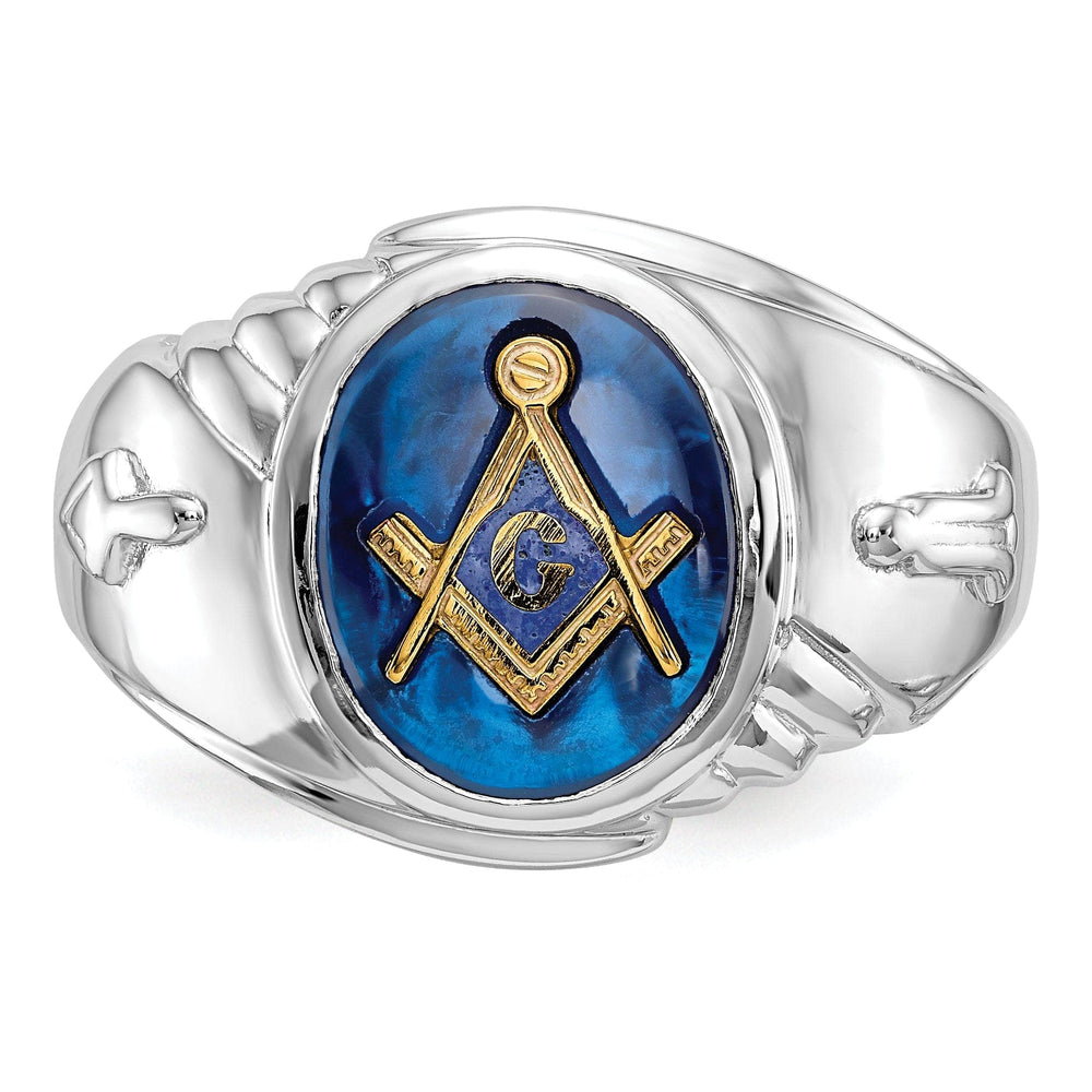 Lovely Rita's Ring 14k White Gold Men's Masonic Ring