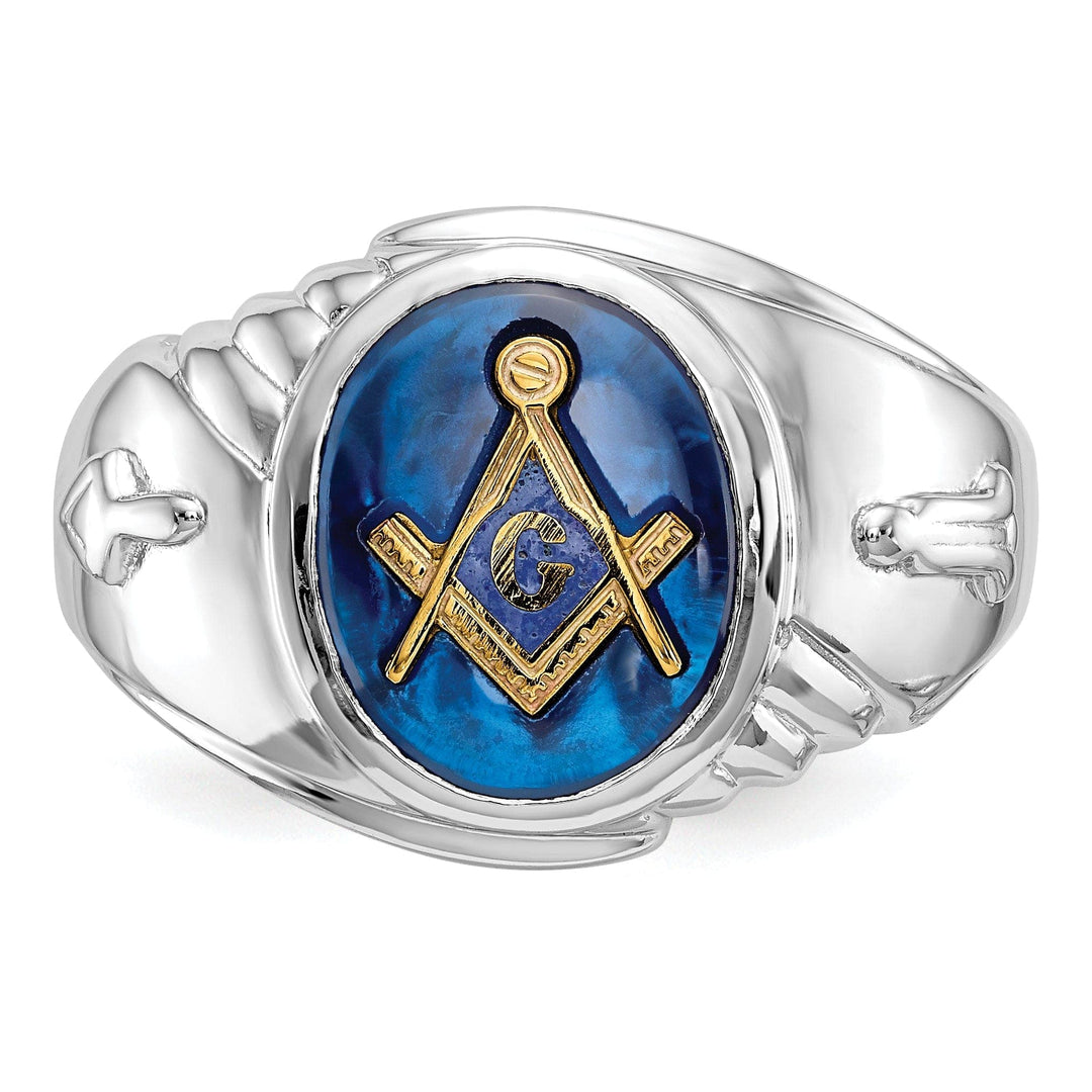 Lovely Rita's Ring 14k White Gold Men's Masonic Ring