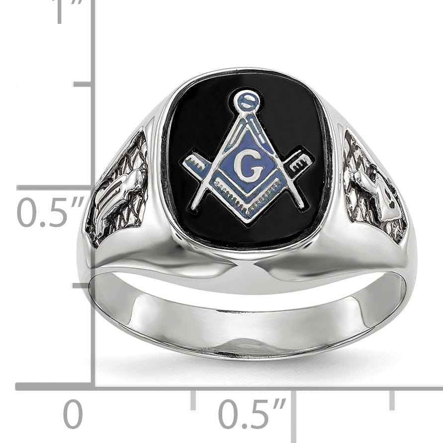 Lovely Rita's Ring 14k White Gold Men's Masonic Ring