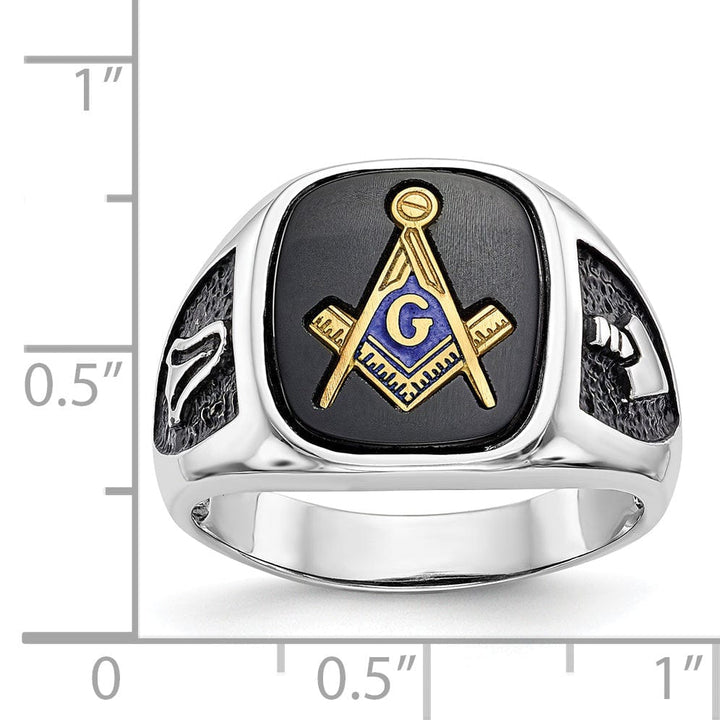Lovely Rita's Ring 14k White Gold Men's Masonic Ring