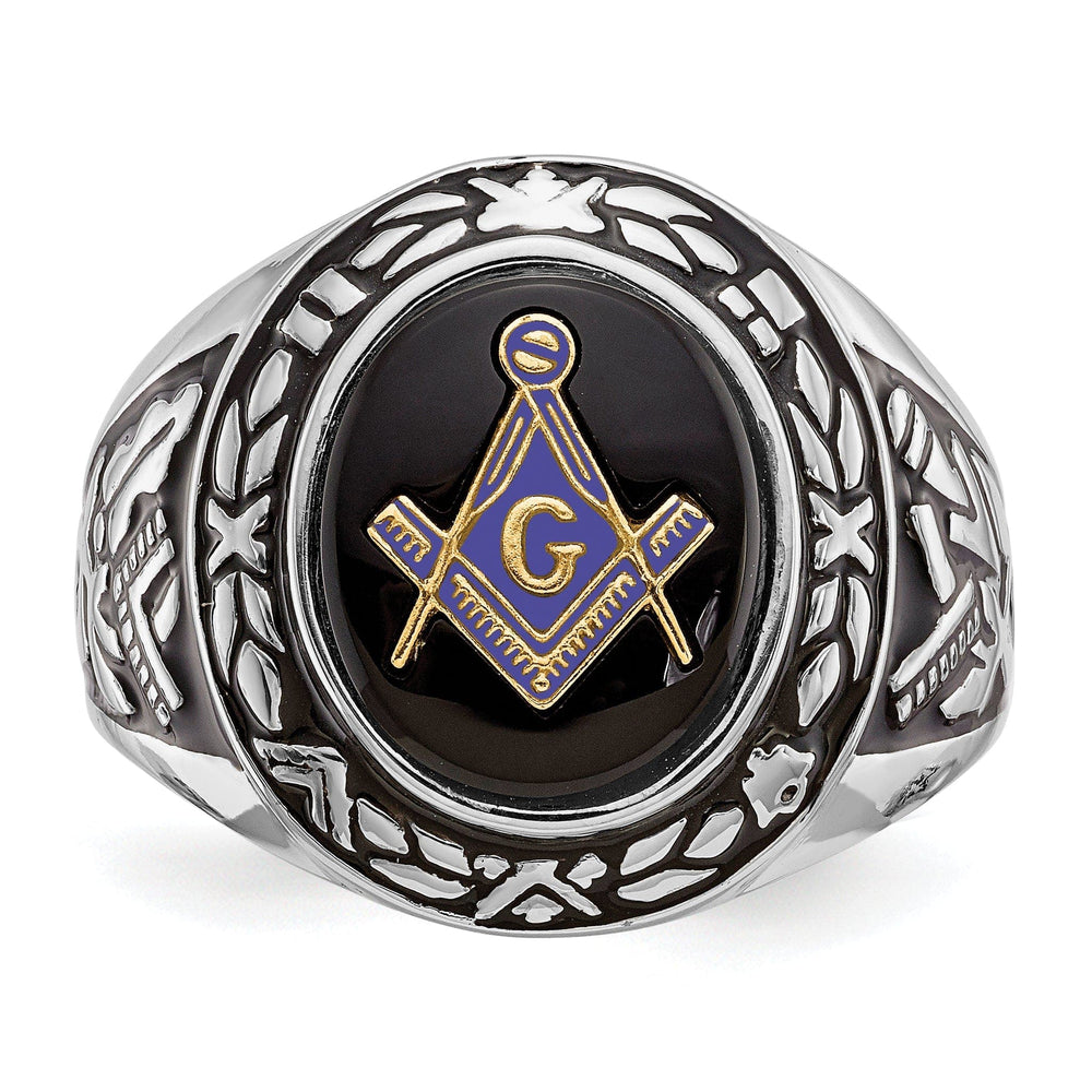 Lovely Rita's Ring 14k White Gold Men's Masonic Ring