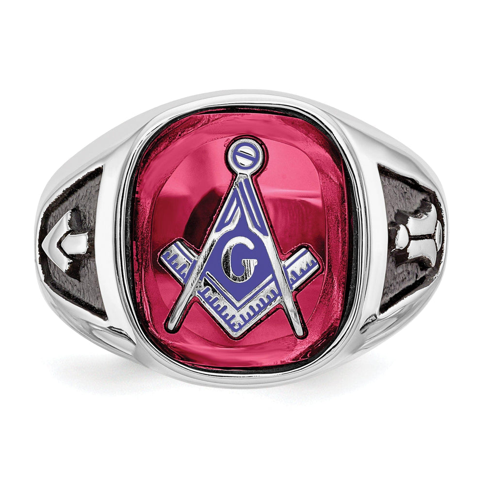 Lovely Rita's Ring 14k White Gold Men's Masonic Ring