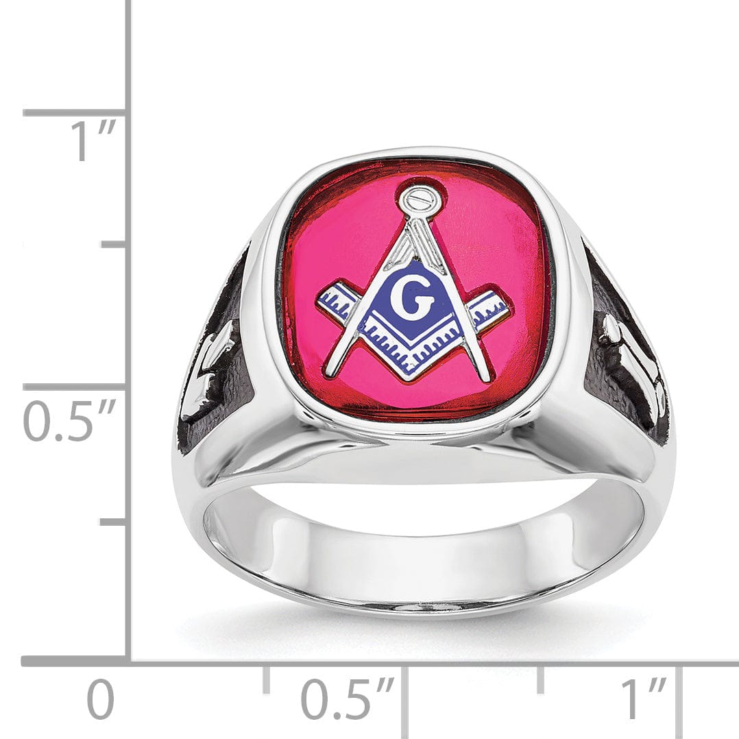 Lovely Rita's Ring 14k White Gold Men's Masonic Ring