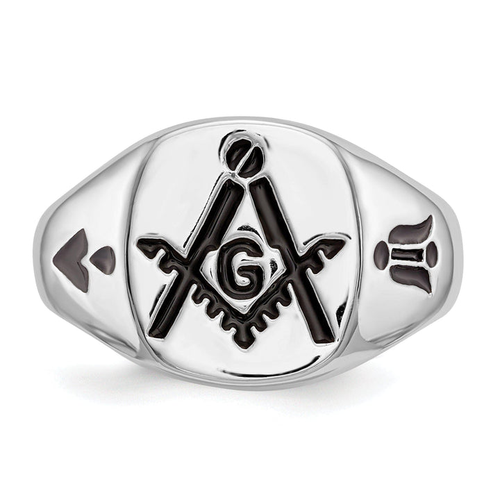 Lovely Rita's Ring 14k White Gold Men's Masonic Ring