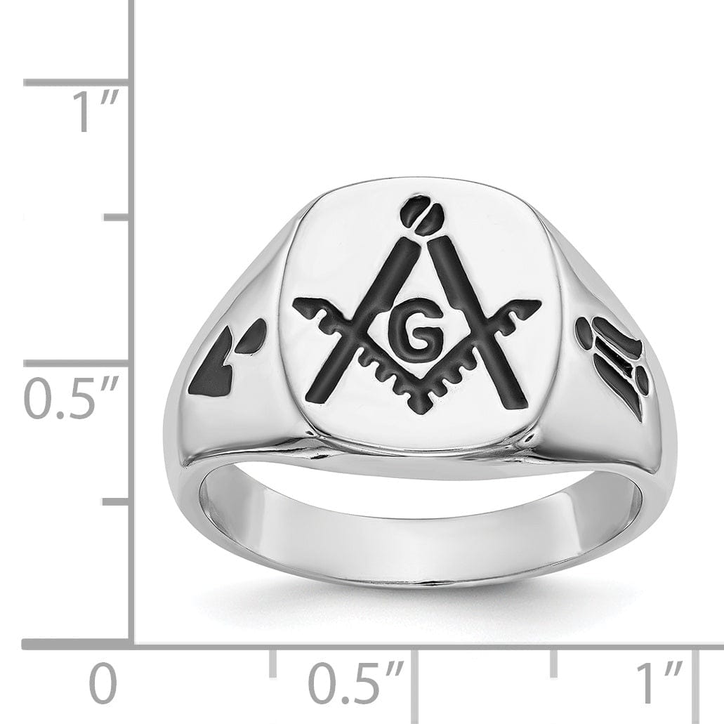 Lovely Rita's Ring 14k White Gold Men's Masonic Ring