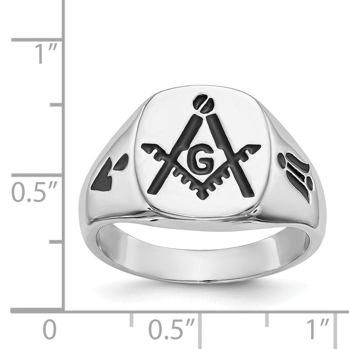 Lovely Rita's Ring 14k White Gold Men's Masonic Ring