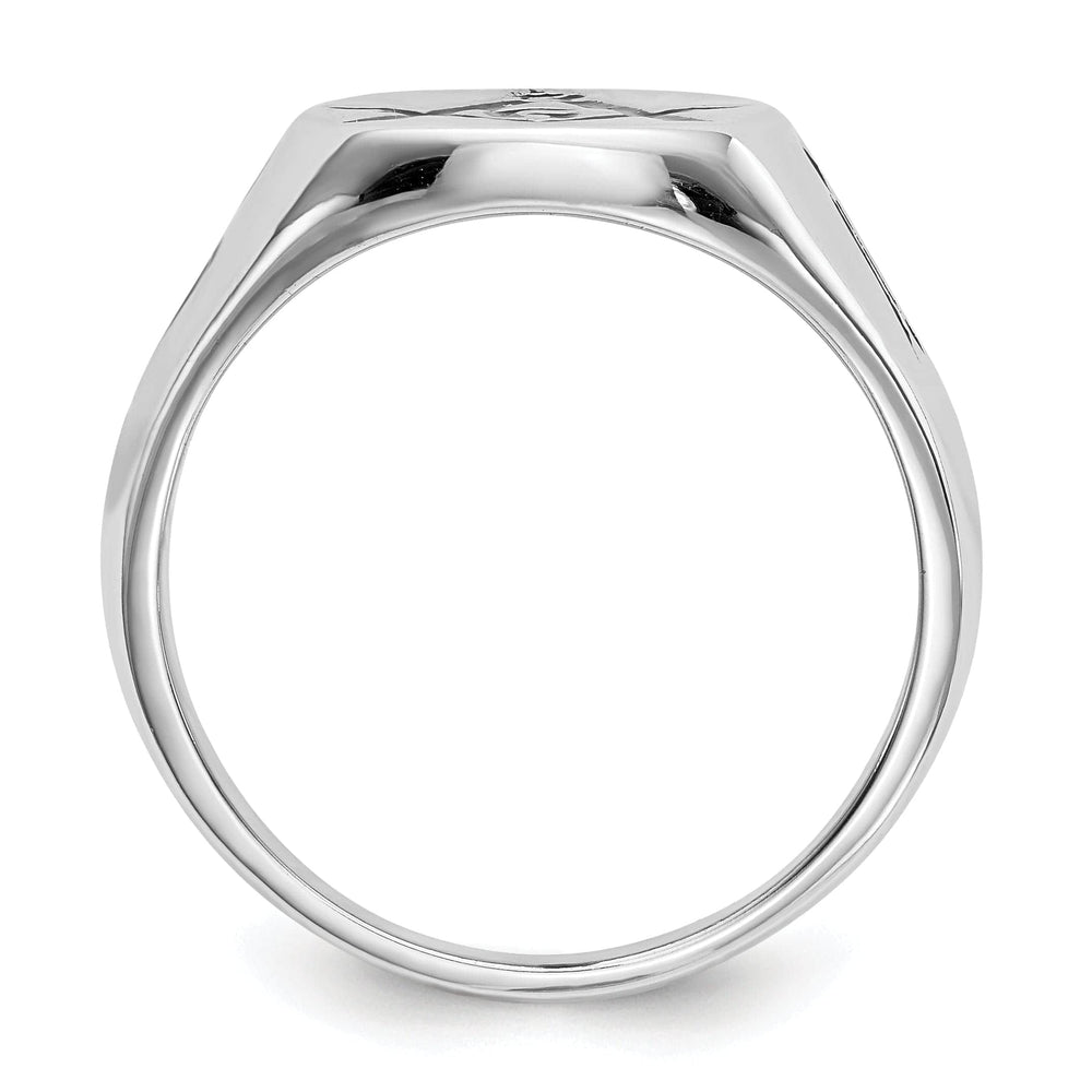 Lovely Rita's Ring 14k White Gold Men's Masonic Ring