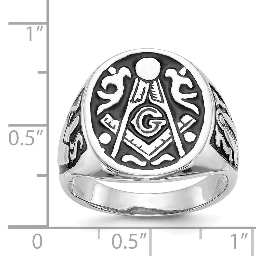 Lovely Rita's Ring 14k White Gold Men's Masonic Ring
