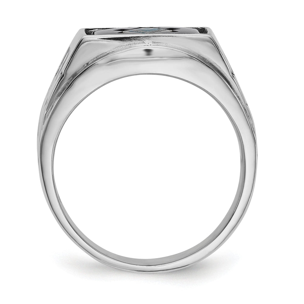 Lovely Rita's Ring 14k White Gold Men's Masonic Ring
