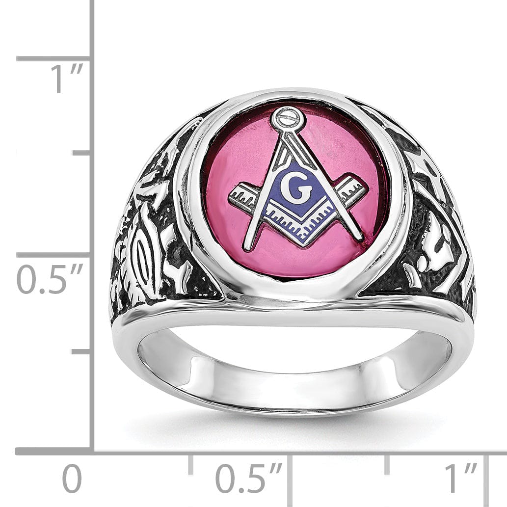 Lovely Rita's Ring 14k White Gold Men's Masonic Ring