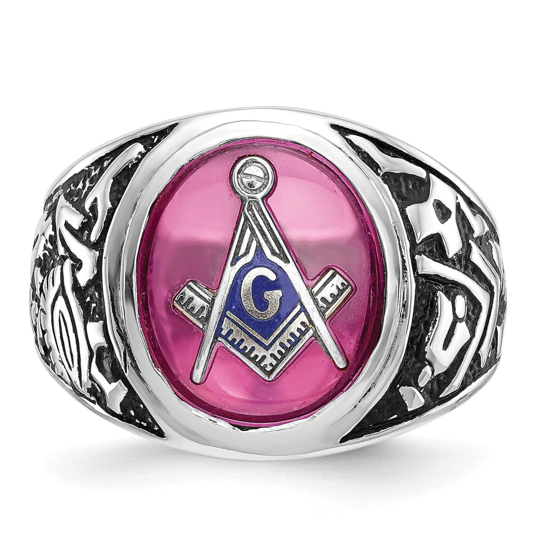 Lovely Rita's Ring 14k White Gold Men's Masonic Ring