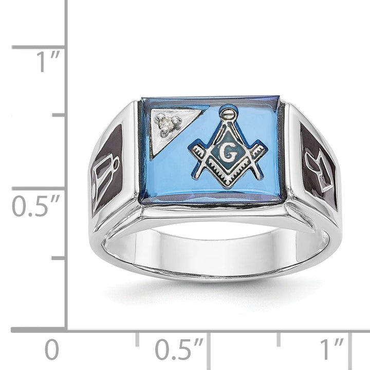 Lovely Rita's Ring 14k White Gold Men's Masonic Ring