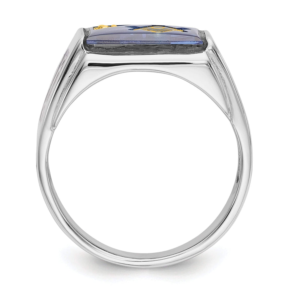 Lovely Rita's Ring 14k White Gold Men's Masonic Ring