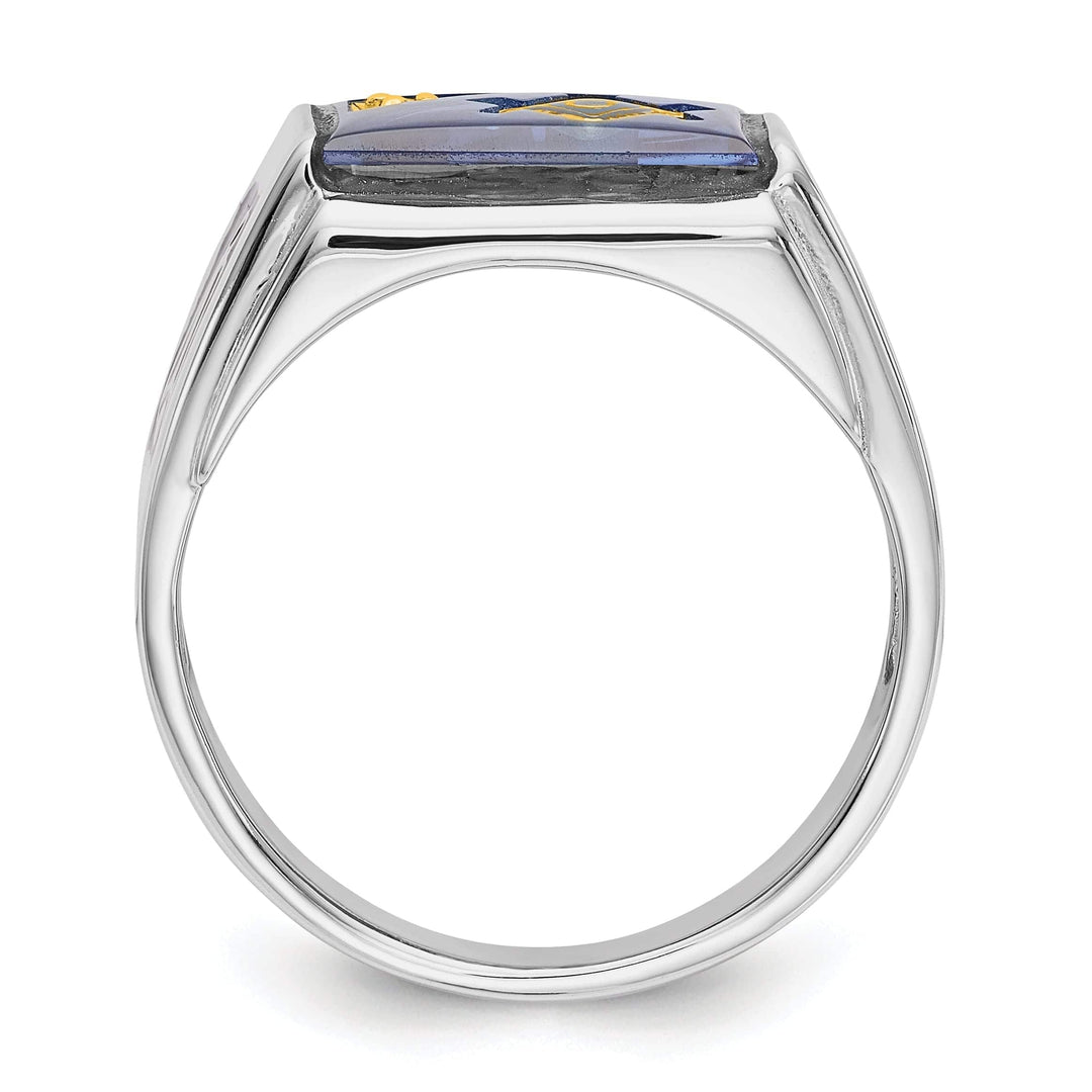 Lovely Rita's Ring 14k White Gold Men's Masonic Ring