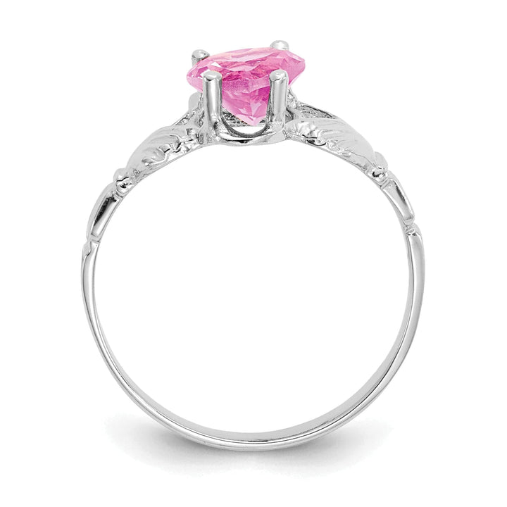 Lovely Rita's Ring 14k White Gold October Birthstone Claddagh Ring