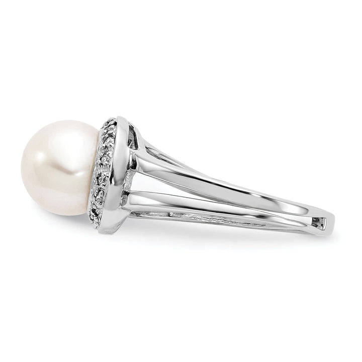 Lovely Rita's Ring 14k White Gold Pearl Diamond Ring