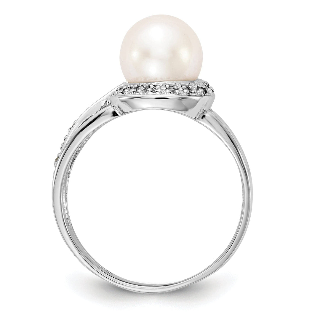 Lovely Rita's Ring 14k White Gold Pearl Diamond Ring