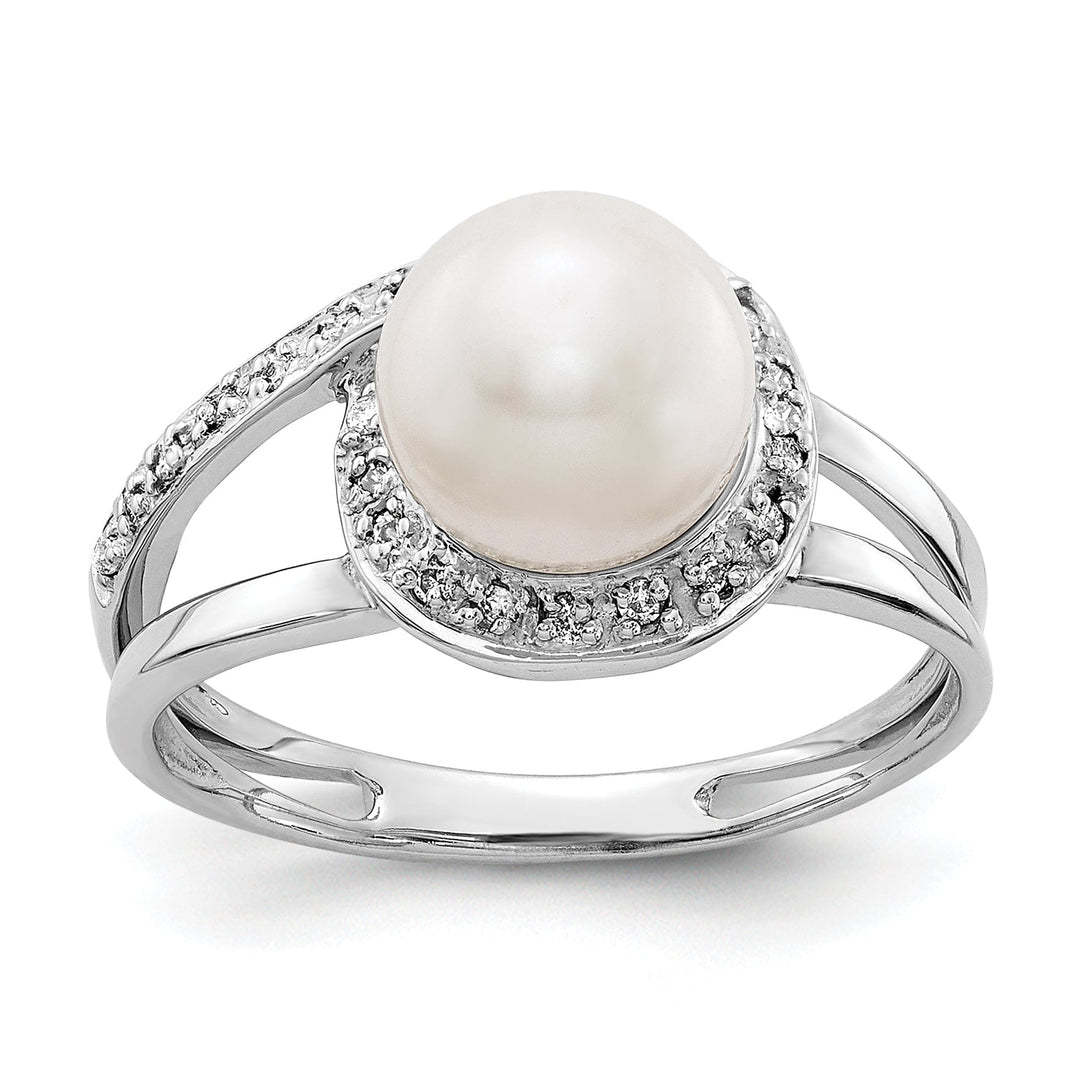 Lovely Rita's Ring 14k White Gold Pearl Diamond Ring