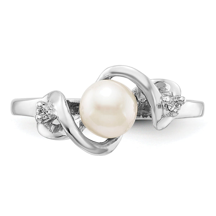 Lovely Rita's Ring 14k White Gold Pearl Diamond Ring