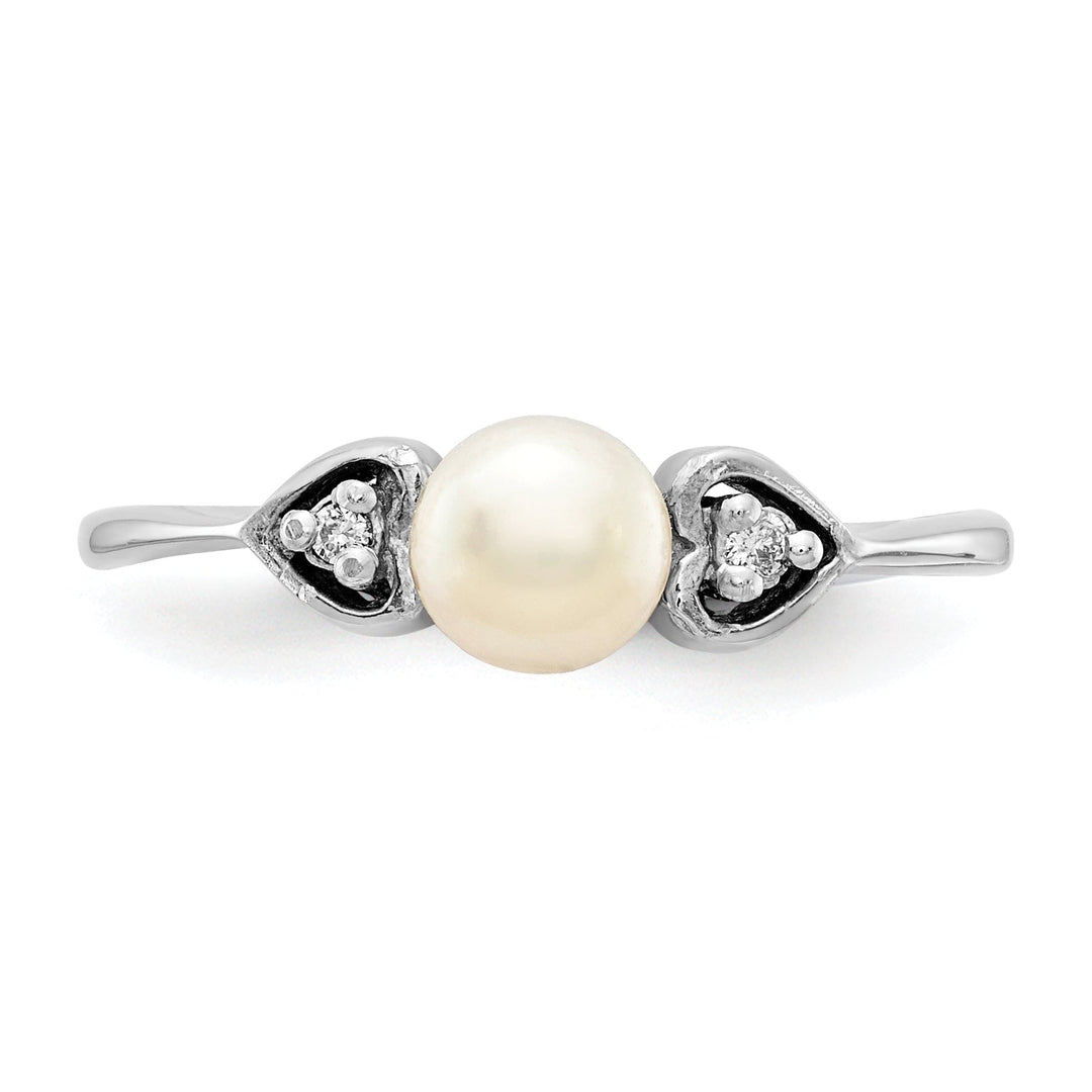 Lovely Rita's Ring 14k White Gold Pearl Diamond Ring