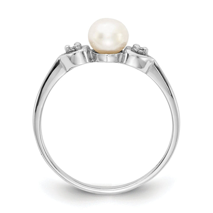 Lovely Rita's Ring 14k White Gold Pearl Diamond Ring