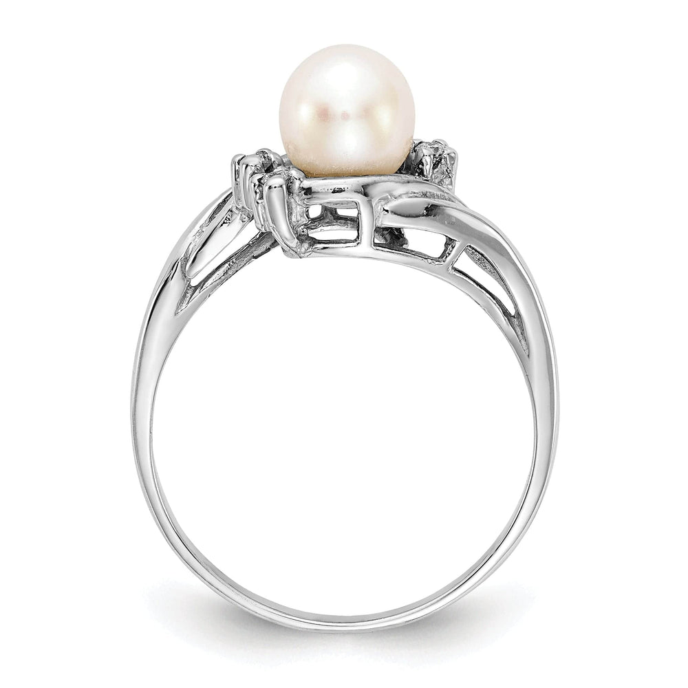 Lovely Rita's Ring 14k White Gold Pearl Diamond Ring